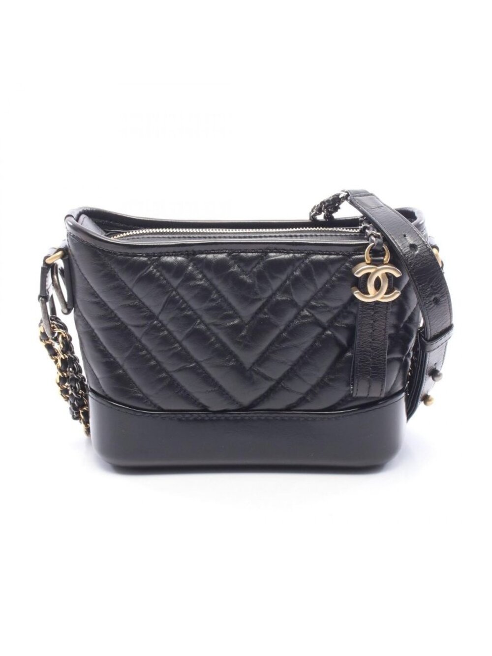 Chanel Shoulder Bag Gabrielle de Chanel Small Hobo Black Leather Chain